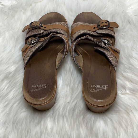 Dansko Sophie Brown Slide Sandals Sz 38/7.5-8 - Picture 3 of 7